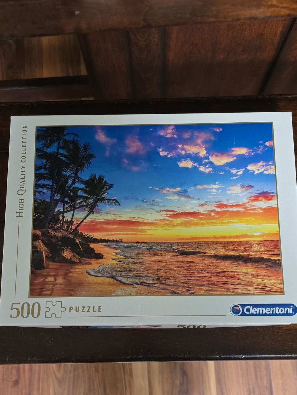 Complete. High Quality 500-Piece Sunset Beach Puzzle